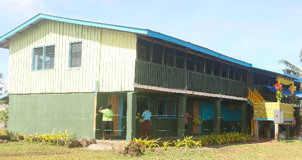Teatupa Primary School Classroom where the new classrooms at the bottom floor were officially handed over to the community